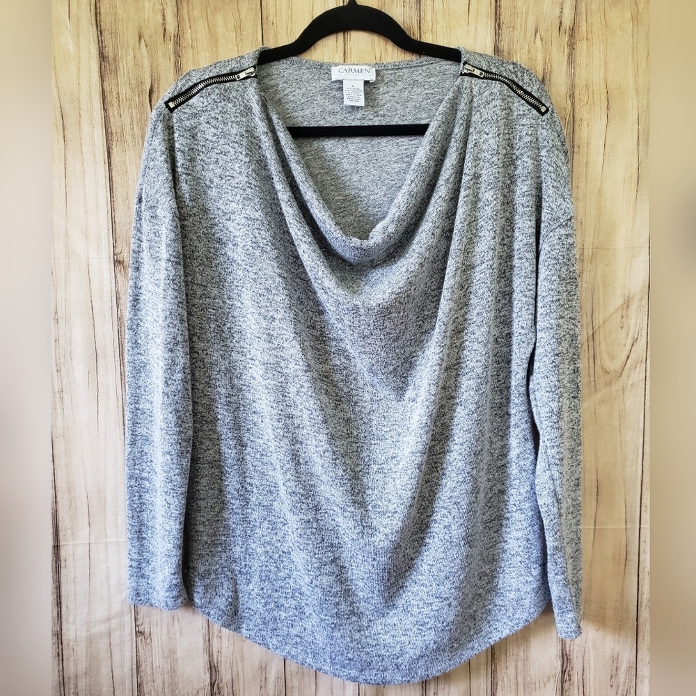 Carmen Marc Valvo Cowl Neck Tunic (L) - Picture 1 of 4